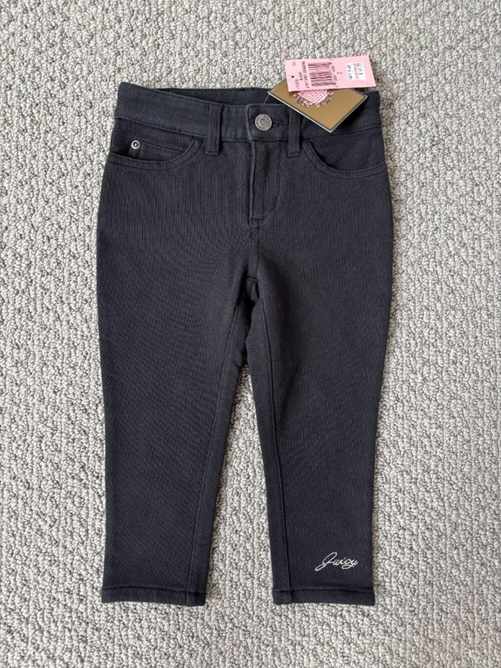 NWT Juicy Couture Black Knit Leggings Bottoms Girl's Size 2 Toddler